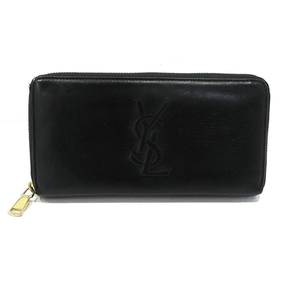 SAINT LAURENT Round Zip Long Wallet Black